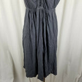 Eddie Bauer Cotton Jersey Knit Fit & Flare Twirl Dress Womens M Braided Trim