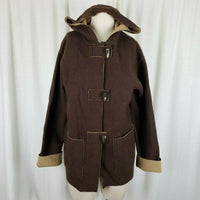 Ralph Lauren Dry Goods Toggle Closure Hooded Wool Duffel Peacoat Jacket Womens S