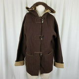 Ralph Lauren Dry Goods Toggle Closure Hooded Wool Duffel Peacoat Jacket Womens S