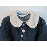 Baby Guess Faux Shearling Trim Embellished Denim Blue Jean Jacket Girls L 4 5