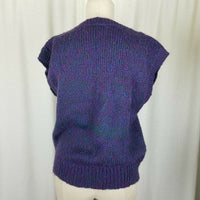 Archie Brown & Son Bermuda Mottled Wool Sweater Vest Womens 38 M Vintage Purple