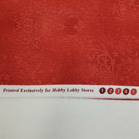 Victorian Floral Wallpaper Look Red Cotton Hobby Lobby Chambray Fabric 1 yard