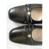Salvatore Ferragamo Boutique Snake Skin Look Bow Low Heel Black Italy Womens 6