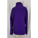 Lands End Funnel Neck Purple Fleece Sweatshirt Sweater Jacket Womens size 10 12