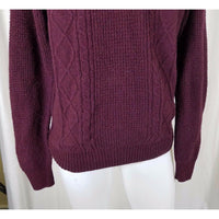 Penguin by Munsingwear Knit Sweater Pullover Crewneck Mens L Maroon Waffle Check
