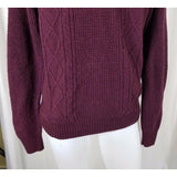Penguin by Munsingwear Knit Sweater Pullover Crewneck Mens L Maroon Waffle Check