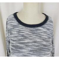 Abercrombie & Fitch Side Zip Up Scoop Neck Mottled Gray Knit Sweater Womens S