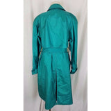 London Fog Towne Shiny Shimmer Belted Sash Long Trench Coat Womens 6P Cape Top