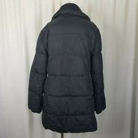 Michael Kors Black Goose Down Jacket Parka Coat Womens L Puffer Knit Collar