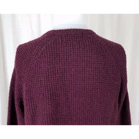 Penguin by Munsingwear Knit Sweater Pullover Crewneck Mens L Maroon Waffle Check