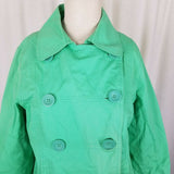 LL Bean Canvas Cotton Swing Jacket Double Breasted Peacoat Womens S Spring Green