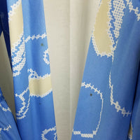 Vintage 70s Hal Ferman Long Maxi Hawaiian Paisley House Dress Womens 16 NOS Blue