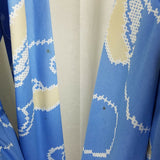 Vintage 70s Hal Ferman Long Maxi Hawaiian Paisley House Dress Womens 16 NOS Blue