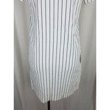 Madewell Harbor Lace up Shift Dress Ivory Blue Pinstriped Striped Womens 2XS XXS