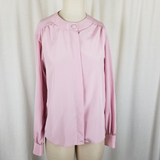 Vintage Castleberry Collarless Button Tie Scarf Blouse Top Tunic Womens 10 Pink