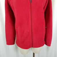 Columbia Red Fleece Jacket Full Zip Youth Girls Kids size XL 18 20 Funnel Neck