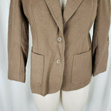 Vintage The Scottish Lion Tan 100% Pure Wool Blazer Jacket Womens M Scotland