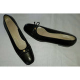 Salvatore Ferragamo Boutique Snake Skin Look Bow Low Heel Black Italy Womens 6