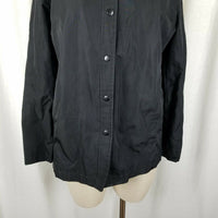 Gap All Weather Snap Up Windbreaker Jacket Short Coat Womens M Black Vintage