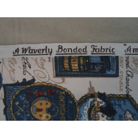 Vintage Colonial Primitive American Craftsman Waverly Bonded Fabric 48.5 x 67.5