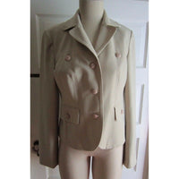 Ann Taylor Loft Ivory Cropped Fitted Multi Pocket Blazer Field Jacket Womens 6