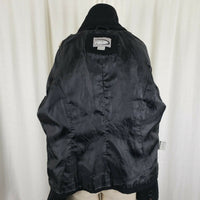 Rave Wool Cropped Military Double Breasted Peacoat Womens M Black Punk Rocker