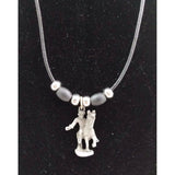 Paul Revere's Ride Pewter Silver Black Rope Bead Necklace Pendant Charm Souvenir