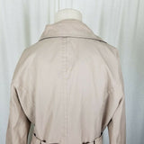 Esprit Short Belted Trench Rain Coat Jacket All Weather Womens L Black & Tan