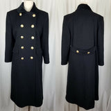 Leslie Fay Wool Double Breasted Coat Peacoat Velvet Trim Womens 6 Angelo Fabrics