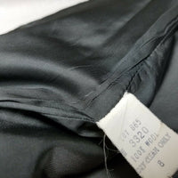 Perry Ellis Wool Windowpane Plaid Woven Peacoat Coat Jacket Womens size 8 Black