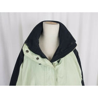LL Bean Winter Jacket Nylon Parka Full Zip Up Anorak Womens L Ski Snow Green