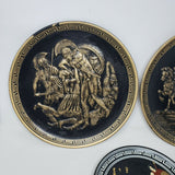 Vintage Greek Hand Made Fig Warrior Terracotta Pottery Plates Lot 3 Chariot Lg