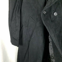 Vintage Christian Aujard Double Breasted Black Wool Peacoat Overcoat Mens 44