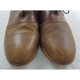 Leather Oxford Dress Shoes Mens 9.5 Double Lion India Brown Brushed Two 2 Tone