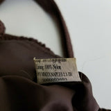 The Original Sak Chocolate Brown Crochet Zip Shoulder Handbag Bag Purse Knit