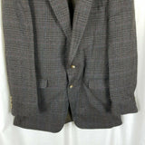 Vintage Plaid Wool Sport Coat Blazer Jacket Mens 40 Riding Equestrian Logo