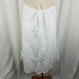 Banana Republic Summer Eyelet Lace Tiered Twirl Skirt Womens 8 Prairie Cotton