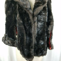 Vintage Faux Fur Cape Stole Wrap Womens OS Hollywood Glam Formal Coat