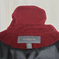 Liz Claiborne Petites Wool Cashmere 3/4 Walking Car Coat Peacoat Womens 10P Red