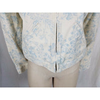 LRL Ralph Lauren Jeans Blue Floral French Toile Denim Jean Jacket Zip Womens M