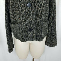 Maralyce Ferree Boutique Faux Fur Herringbone Jacket Blazer Womens S Maine USA