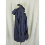 Vintage London Fog Brushed Cotton Windbreaker Shell Jacket Womens M Hooded Blue