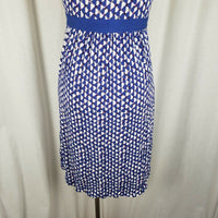 Boden CrissCross Halter Summer Twirl Dress Sundress Womans 4 Blue Geometric