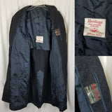 Roger Brooks Heritage Cheviot Herringbone Tweed Wool Peacoat Mens L Vintage Coat