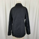 Gap All Weather Snap Up Windbreaker Jacket Short Coat Womens M Black Vintage