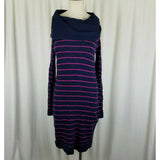 The Limited Wool Alpaca Cowl Neck Striped Knit Sweater Sack Dress Womens M NWOT