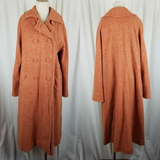 Vintage Vogue Couturier Dbl Breasted Herringbone Wool Peacoat Womens S Handmade