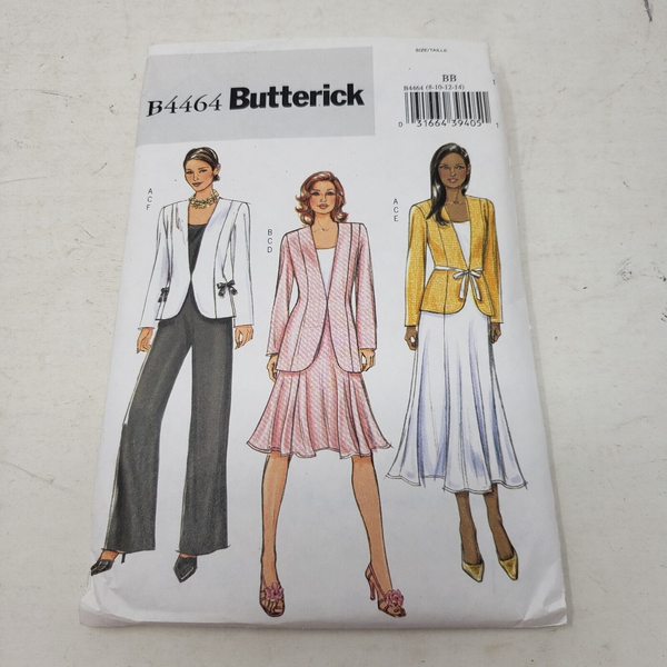 B4464 Butterick Womens Pants skirt top Jacket Sewing Pattern Sizes 8-10-12-14 BB