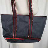 Red Hat Society Large Tote Shoulder Bag Purse Black Red Purple Sequins Bling