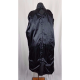 JCPenney Black Leather Maxi Motorcycle Biker Duster Long Trench Coat Womens S
